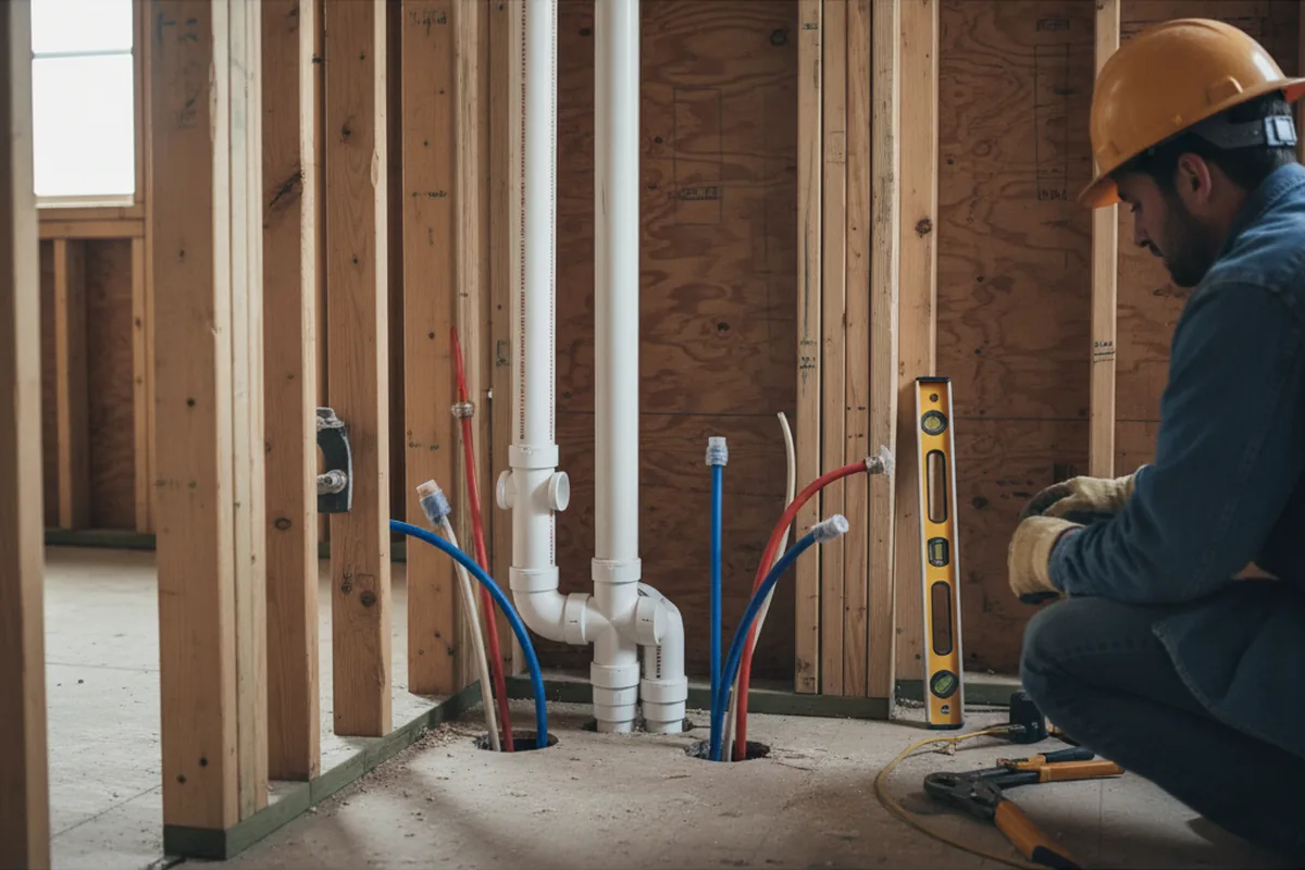 Drain and supply rough-in during Toilet Repair and Installation in Bedford Hills